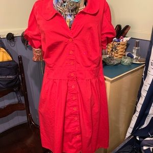 Gently used cherry red ModCloth US2X shirtdress!
